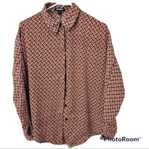 Express, long-sleeved shirt size S, used like new, brown and black.
